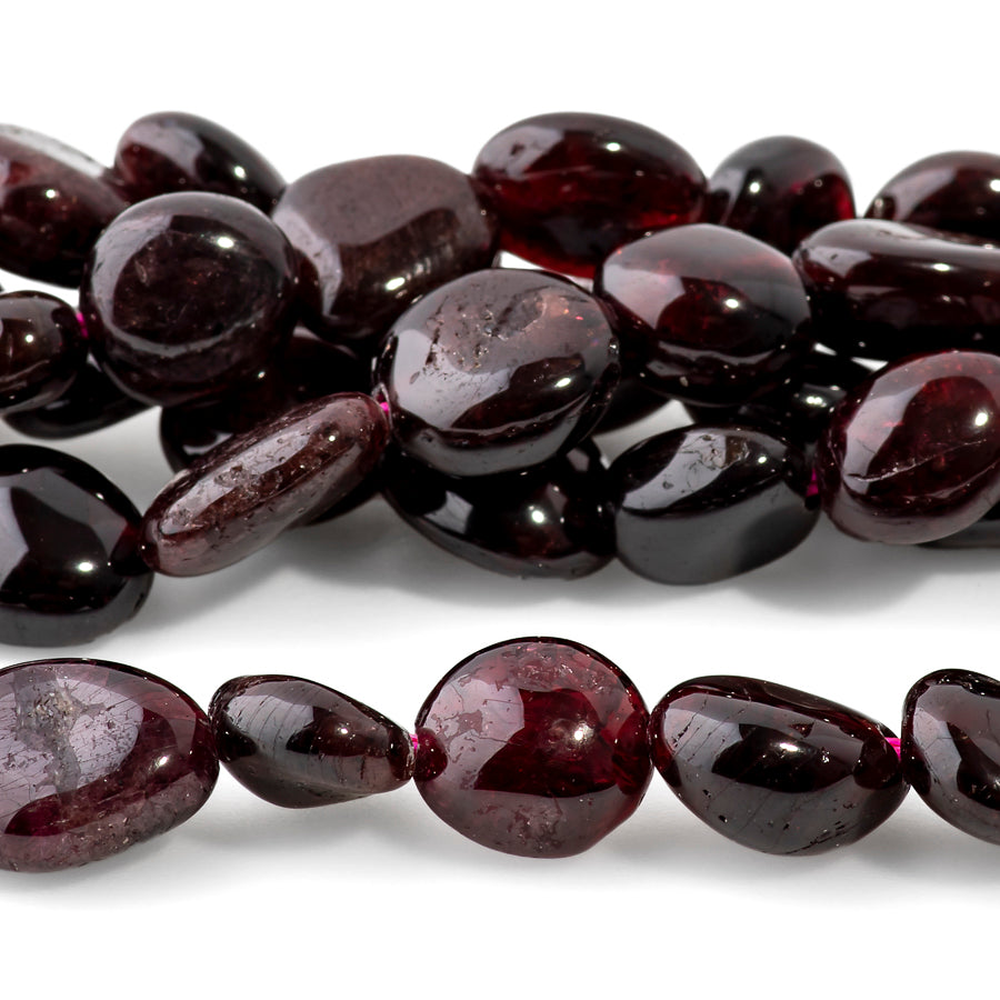 Red Garnet 7x9-8x10mm Pebble - 15-16 Inch