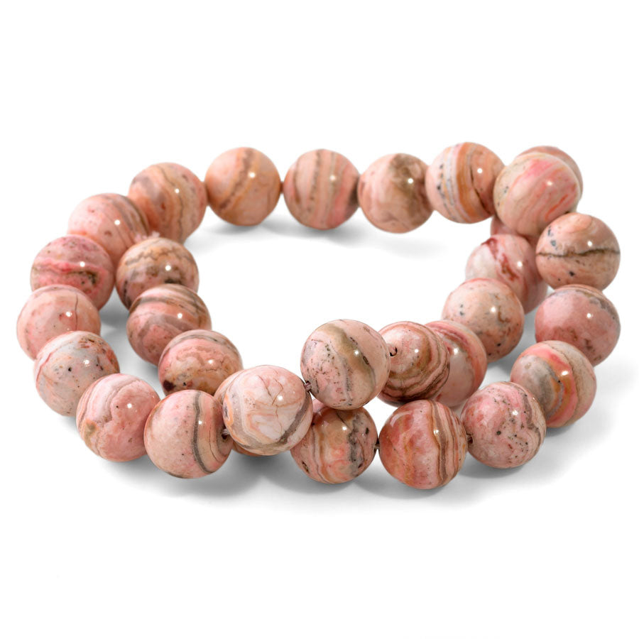 Peruvian Rhodochrosite 12mm Round - 15-16 Inch