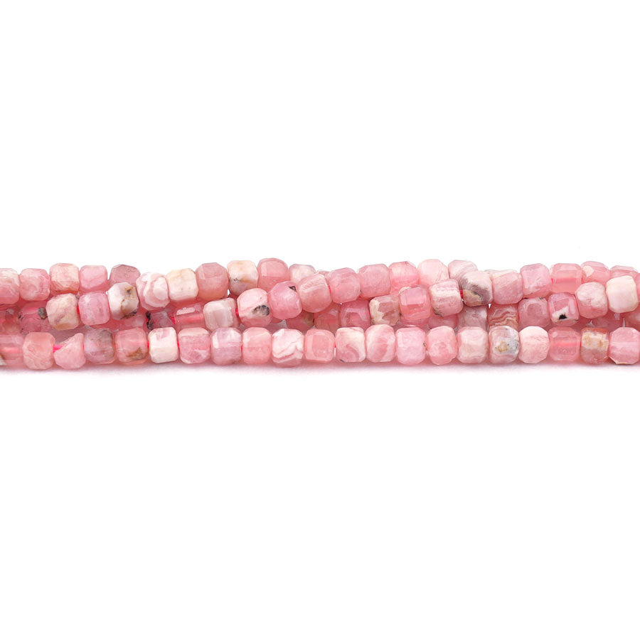 Rhodochrosite 2mm Table Cut Cube - 15-16 Inch - Goody Beads