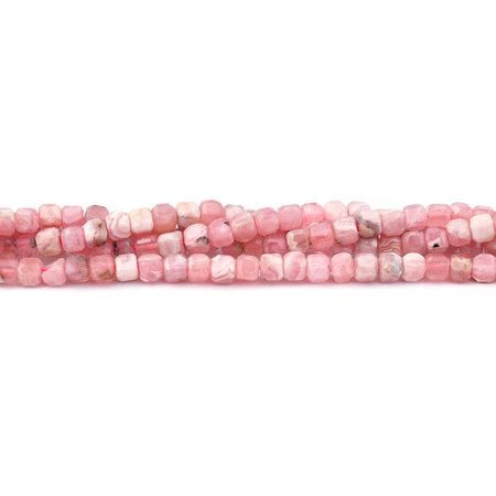 Rhodochrosite 2mm Table Cut Cube - 15-16 Inch - Goody Beads