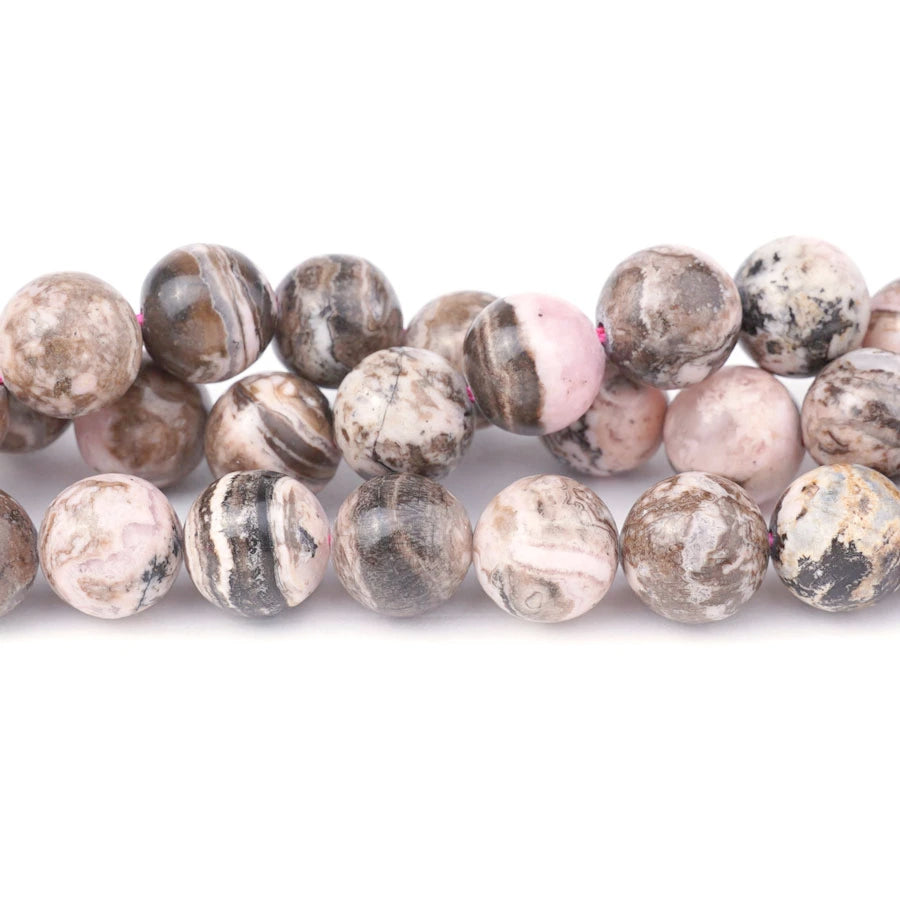 Rhodochrosite 10mm Round With Matrix - 15-16 Inch - Goody Beads