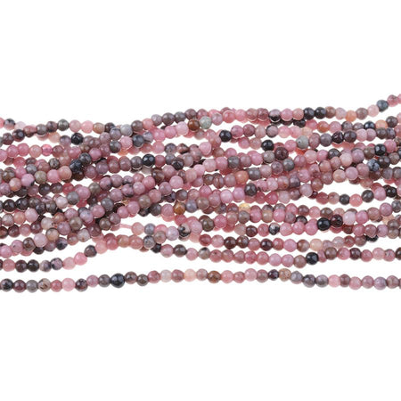 Rhodonite 2mm Round 15-16 Inch