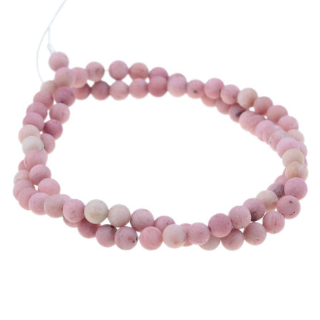 MATTE Rhodonite 4mm Round 15-16 Inch