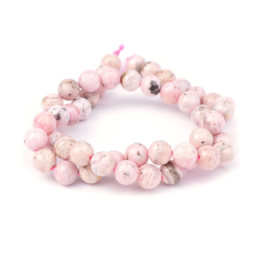 Rhodochrosite 8mm Round Grade A - 15-16 Inch - Goody Beads