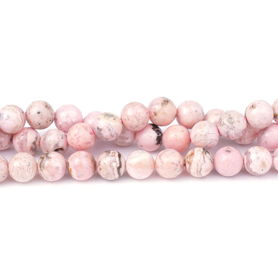 Rhodochrosite 8mm Round Grade A - 15-16 Inch - Goody Beads