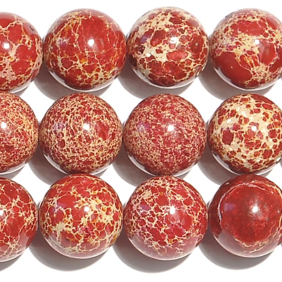 Red Impression Jasper 12mm Round