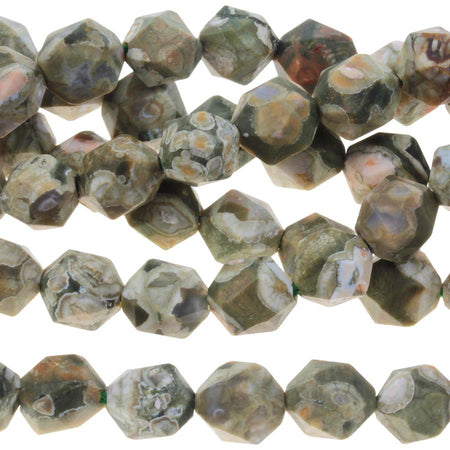 MATTE Rhyolite 8mm Star Cut Round 15-16 Inch