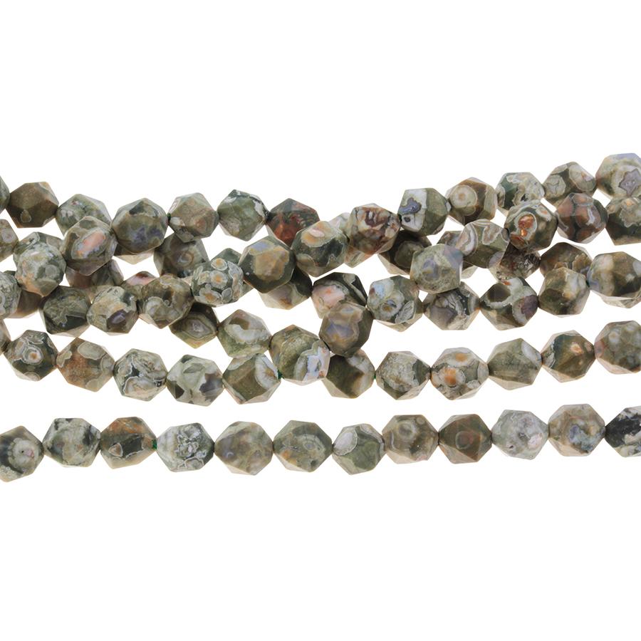 MATTE Rhyolite 8mm Star Cut Round 15-16 Inch