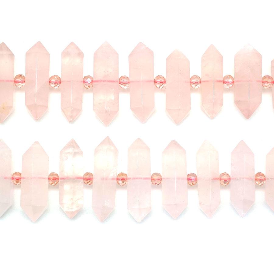 Rose Quartz  12x22-50mm Graduated Point - 15-16 Inch