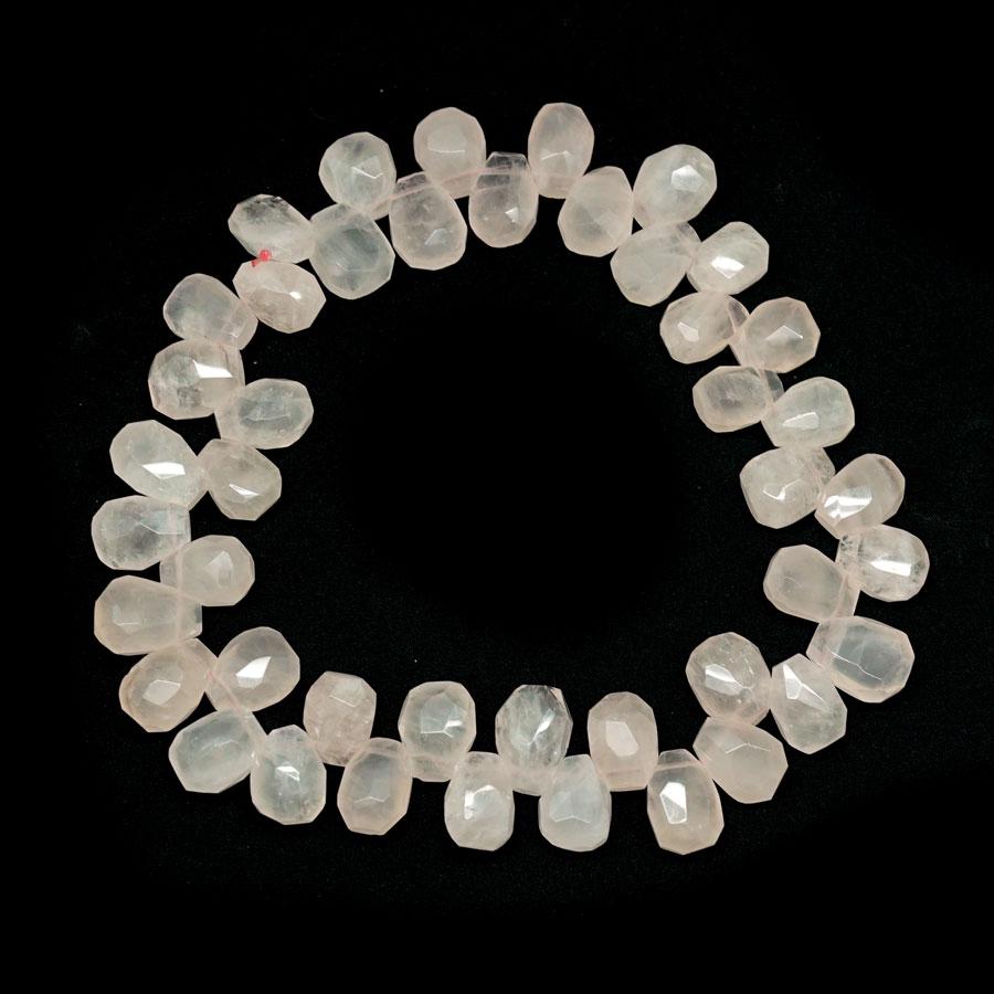 Rose Quartz Top Drill 13x18mm Drop - 15-16 Inch