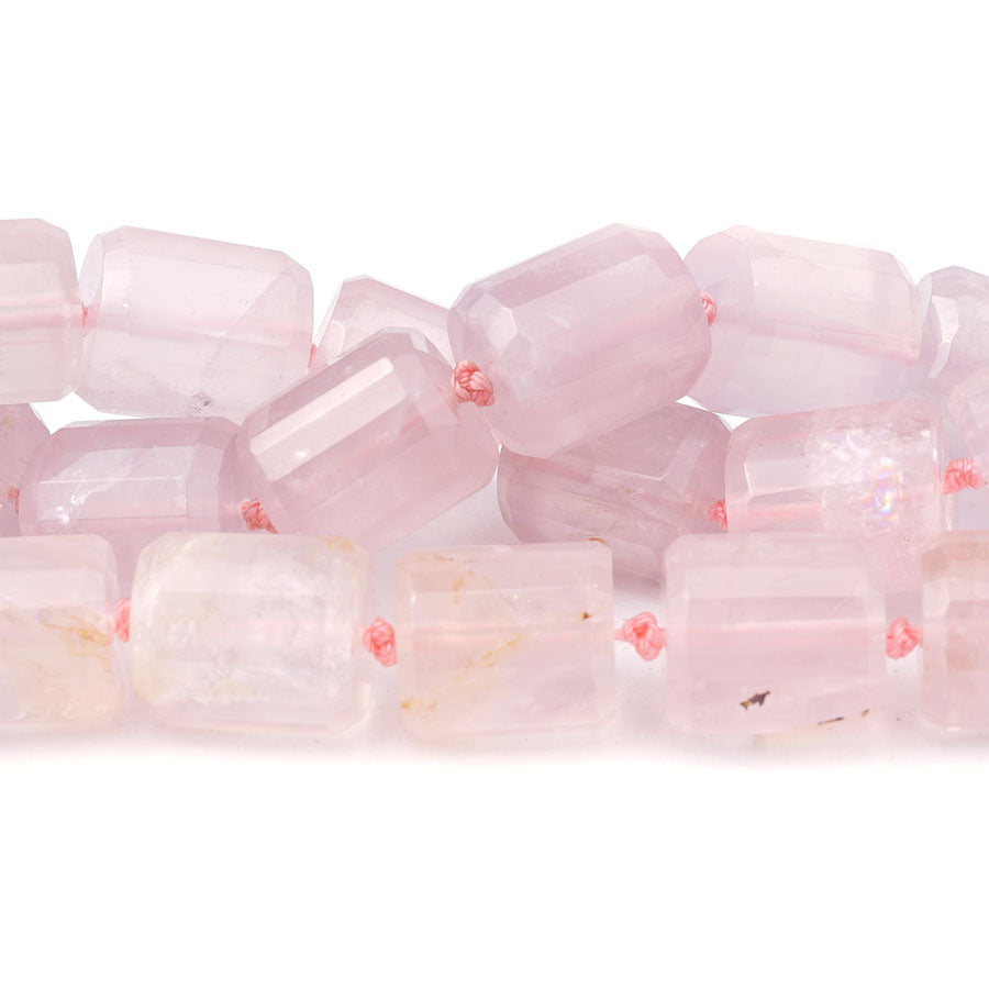 Rose Quartz14x16mm Faceted Cylinder 15-16 Inch - Goody Beads