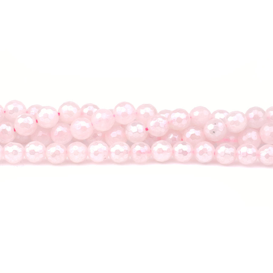 Rose Quartz Plated 6mm Round Faceted - 15-16 Inch - Goody Beads