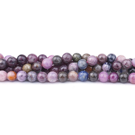 6mm Ruby and Sapphire Natural Round - 15-16 Inch - Goody Beads