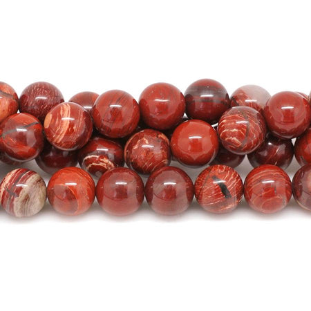 Red Snake Skin Jasper  10mm Round - 15-16"