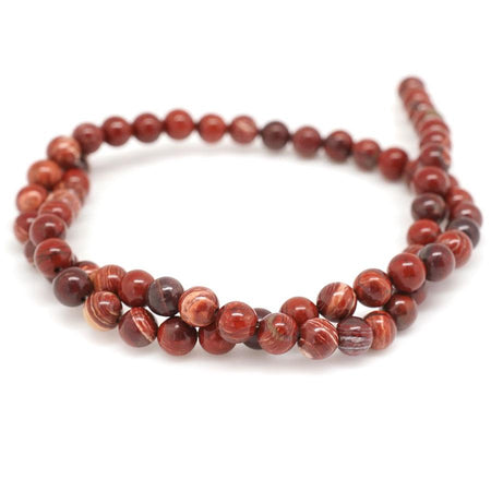 Red Snake Skin Jasper  6mm Round - 15-16"