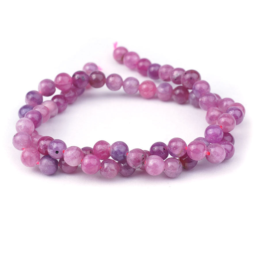 6mm Ruby Natural Round A Grade - 15-16 Inch - Goody Beads