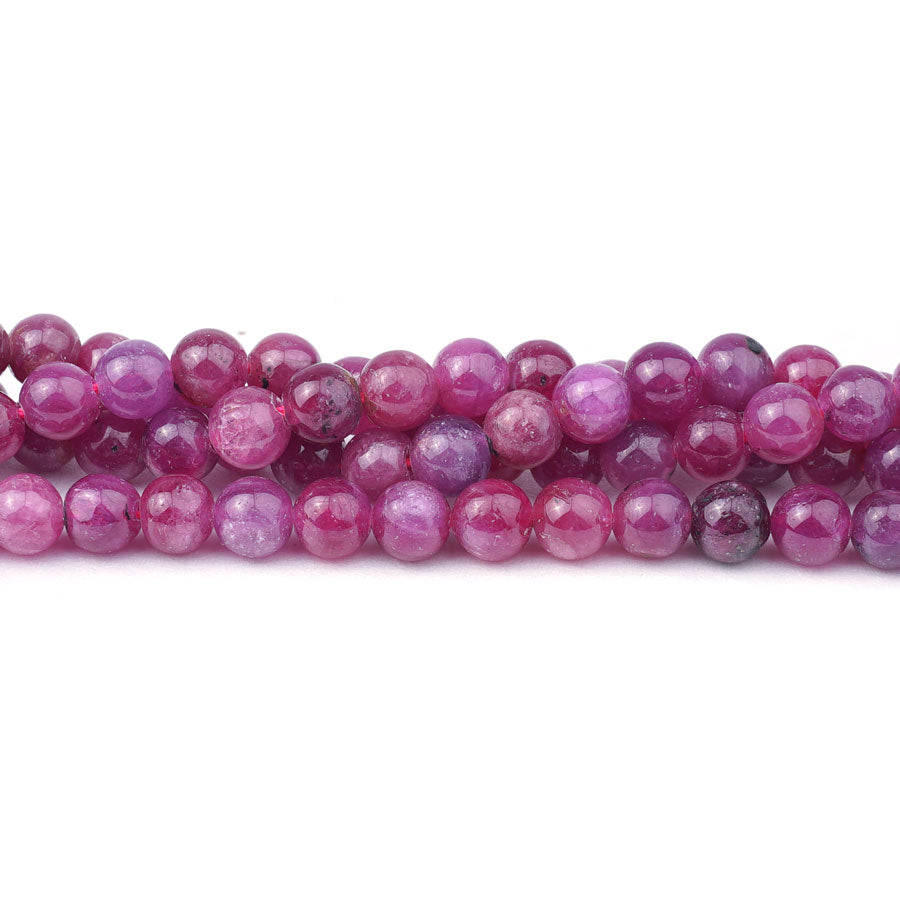 6mm Ruby Natural Round AA Grade - 15-16 Inch - Goody Beads