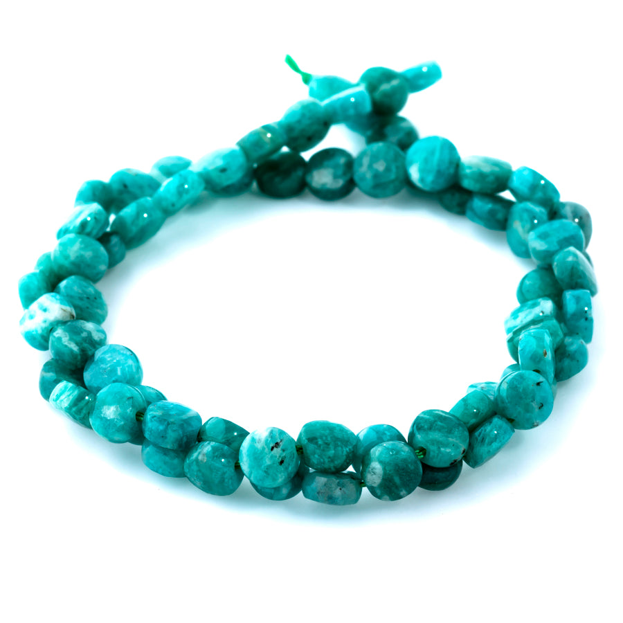 Russian Amazonite 6mm Coin Faceted AA Grade - 15-16 Inch