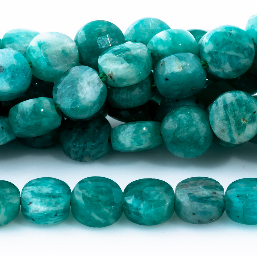 Russian Amazonite 6mm Coin Faceted AA Grade - 15-16 Inch