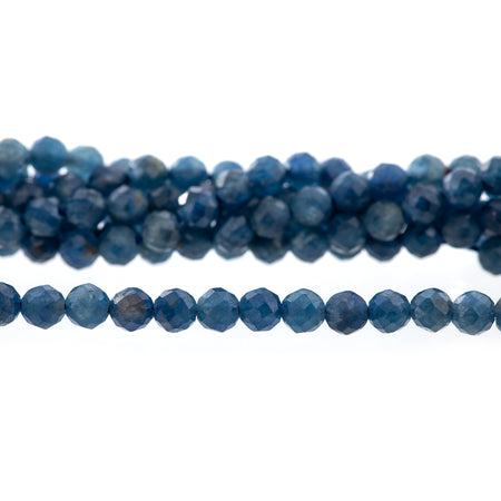 Sapphire 4mm Round Faceted AA Grade - 15-16 Inch - Goody Beads