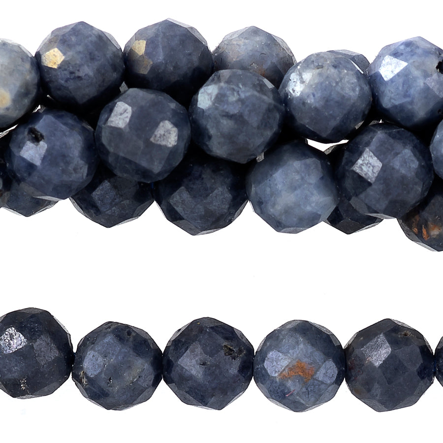 Sapphire Plated 3mm Round Faceted - 15-16 Inch - Goody Beads