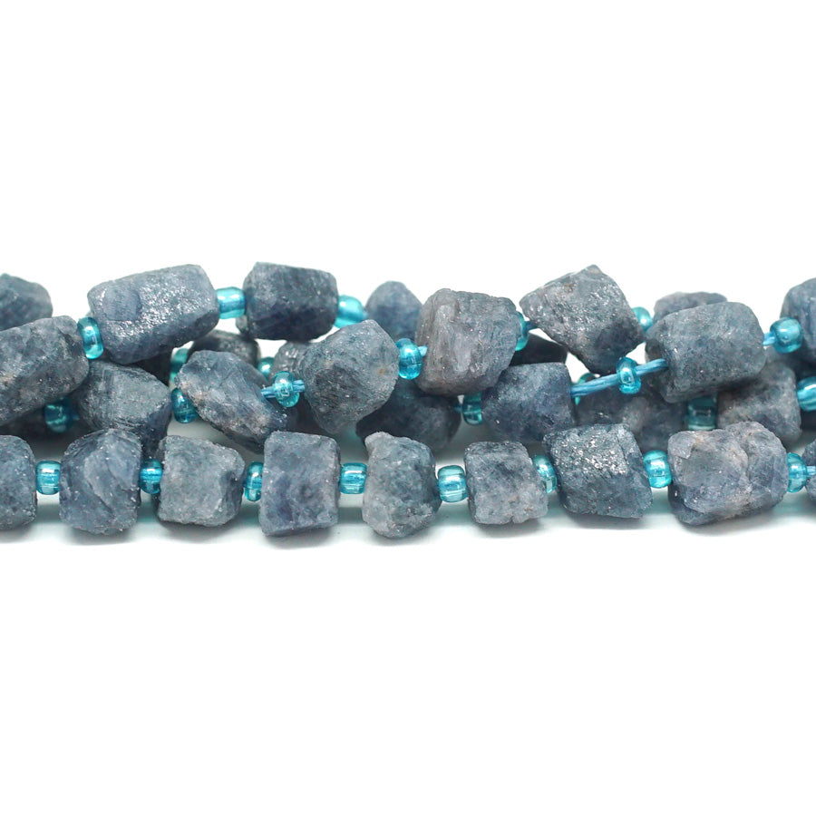 Sapphire Blue, Rough 9-12mm Nugget - 15-16 Inch - Goody Beads