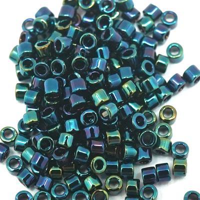 DB002 11/0 Metallic Blue Iris Miyuki Delica Seed Beads Tube - Goody Beads