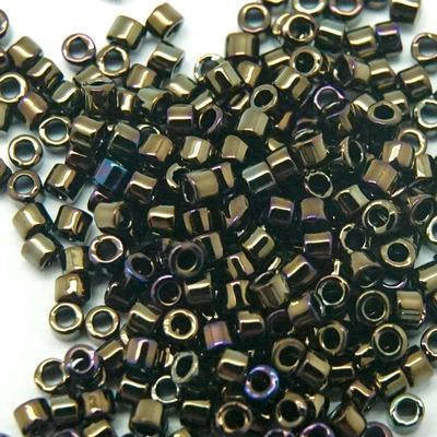 DB0007 11/0 Metallic Brown Iris Miyuki Delica Seed Beads Tube - Goody Beads