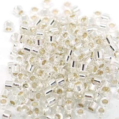 DB041 11/0 Transparent Silver Lined Crystal Miyuki Delica Seed Beads Tube - Goody Beads