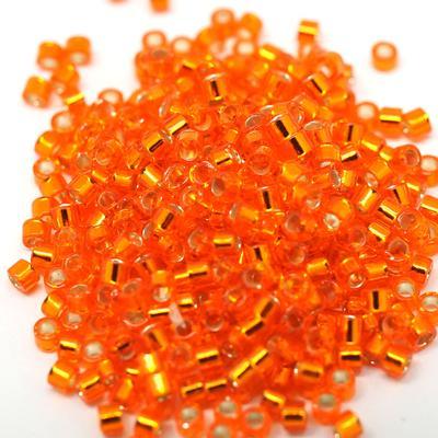 DB045 11/0 Silver Lined Orange Miyuki Delica Seed Beads Tube - Goody Beads