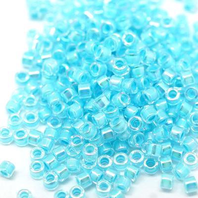 DB057 11/0 Lined Sky Blue AB Miyuki Delica Seed Beads Tube - Goody Beads