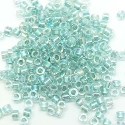 DB084 11/0 Lined Light Seafoam AB Miyuki Delica Seed Beads Tube - Goody Beads