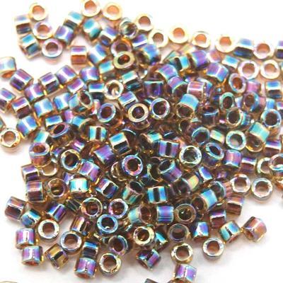 DB087 11/0 Rootbeer Amber AB Miyuki Delica Seed Beads Tube - Goody Beads