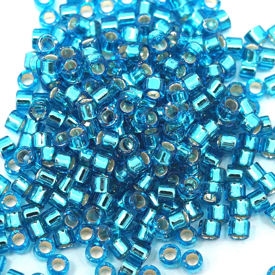 DB149 11/0 Silver Lined Aquamarine Miyuki Delica Seed Beads Tube - Goody Beads