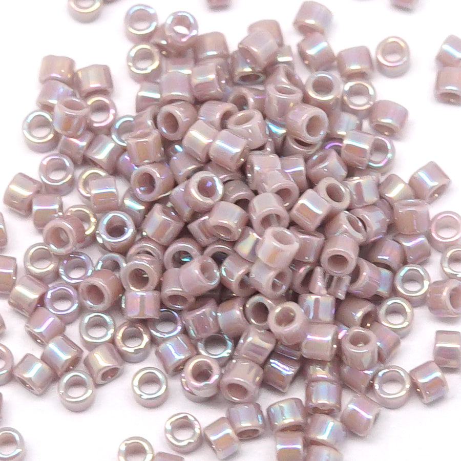 DB158 11/0 Opaque Lilac AB Miyuki Delica Seed Beads Tube - Goody Beads