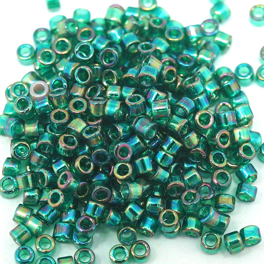 DB175 11/0 Transparent Emerald AB Miyuki Delica Seed Beads Tube - Goody Beads