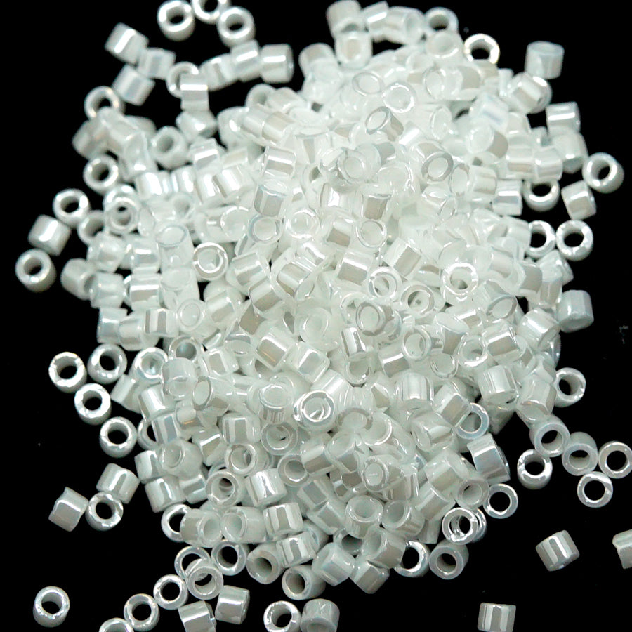 DB201 11/0 White Pearl Miyuki Delica Seed Beads Tube - Goody Beads