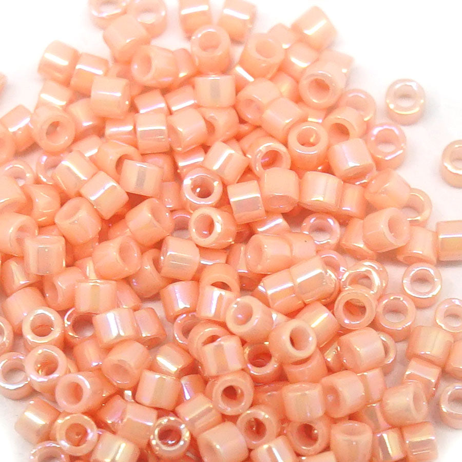 DB207 11/0 Opaque Peach Luster Miyuki Delica Seed Beads Tube - Goody Beads