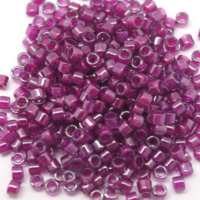 DB0281 11/0 Color Lined Pale Blue/Magenta Luster Miyuki Delica Seed Beads Tube - Goody Beads