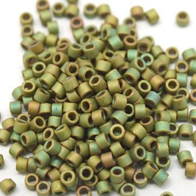 DB372 11/0 Matte Metallic Light Yellow/Green Miyuki Delica Seed Beads Tube - Goody Beads