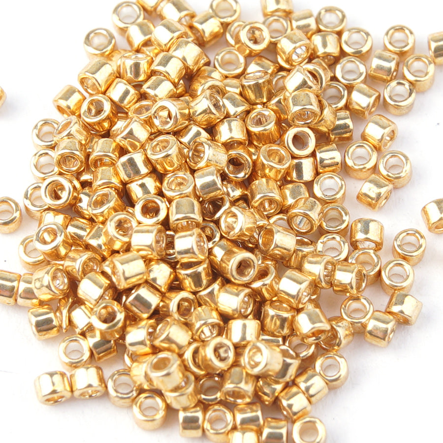 DB410 11/0 Galvanized Gold Miyuki Delica Seed Beads Tube - Goody Beads