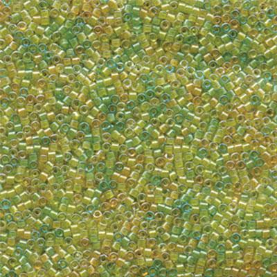 DB983 11/0 Lined Amber/Peridot Mix Miyuki Delica Seed Beads Tube - Goody Beads