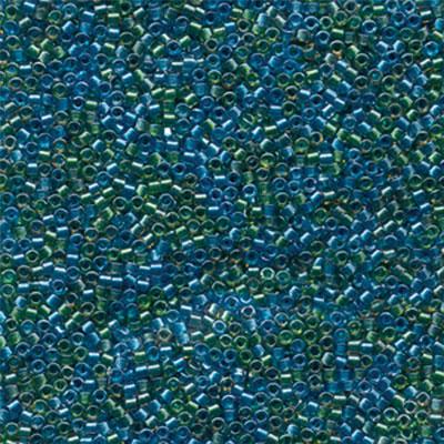 DB985 11/0 Lined Green/Blue Mix Miyuki Delica Seed Beads Tube - Goody Beads