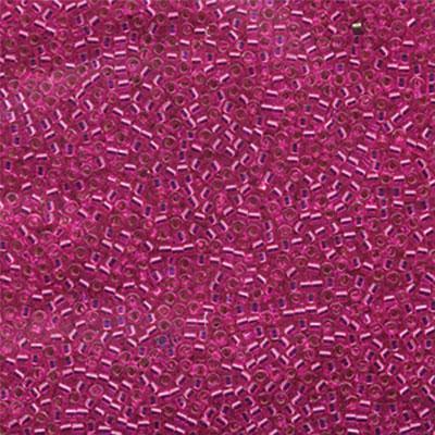 DB1340 11/0 Dyed Silver Lined Bright Fuchsia Miyuki Delica Seed Beads Tube - Goody Beads