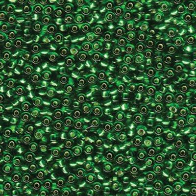 11-916 Silver Lined Green Miyuki Seed Beads Tube - Goody Beads