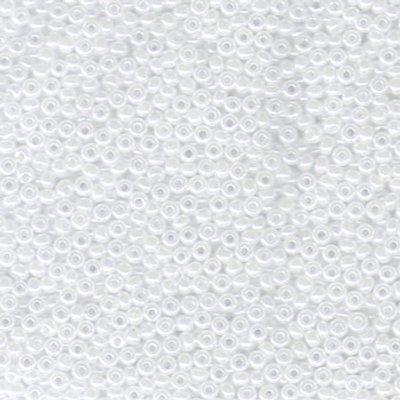 11-9528 White Ceylon Miyuki Seed Beads Tube - Goody Beads