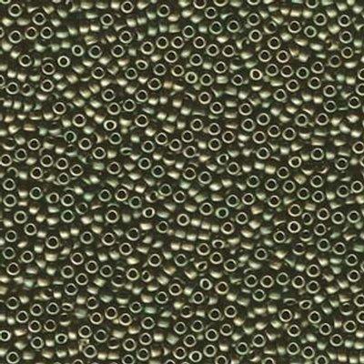 11-92013 Matte Olive Iris Miyuki Seed Beads Tube - Goody Beads