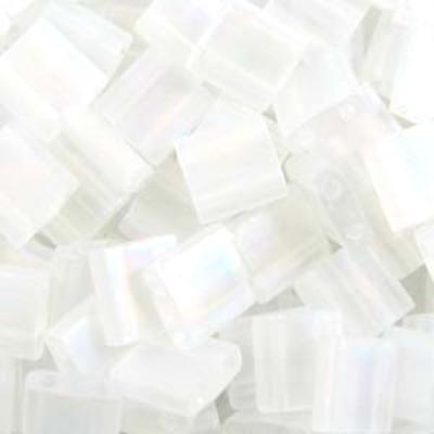 TL131FR-TB Crystal AB Matte Transparent Miyuki Tila Beads Tube - Goody Beads