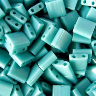 TL412FR-TB Matte Opaque Turquoise Green AB Tila Beads Tube - Goody Beads