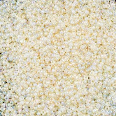 15-92442 Transparent Crystal Ivory Gold Luster Miyuki Seed Beads Tube - Goody Beads